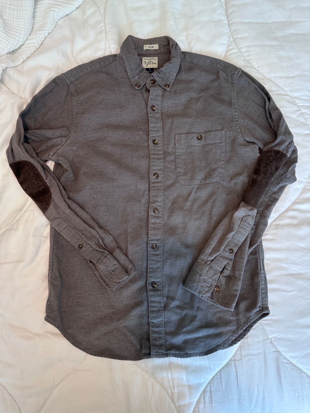 J. Crew Cotton Button-Down Shirt with Elbow Patches